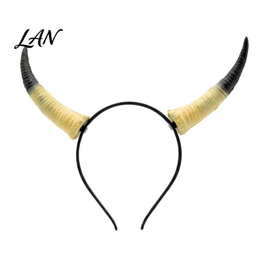 Snap-on Horn Accessories Halloween Ram Headband, Detachable Devil Headpiece for DIY Headband Kit Carnival Party, Festival Cosplay Hair Accessory,