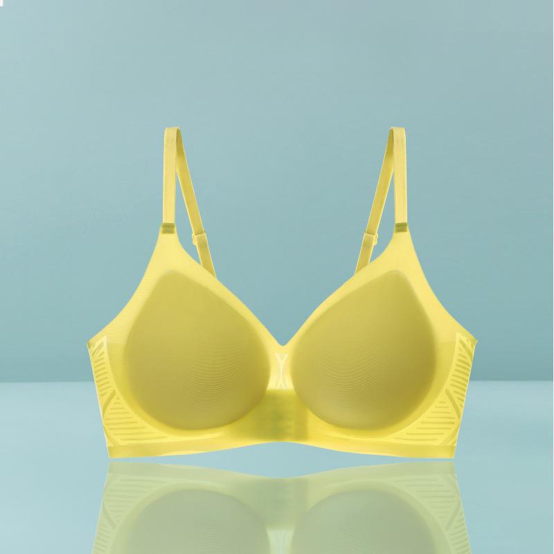 

Летнее тонкое нижнее белье Женский бесшовный регулируемый бюстгальтер с верхней поддержкой против провисания, собирающий и с красивой спинкой, дышащий и удобный бюстгальтер XL жёлтый