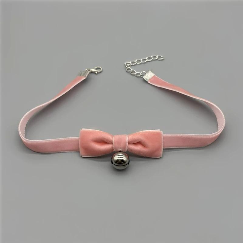2025 Women's Sexy Velvet Bow Choker Bell Pendent Necklace Clavicle Chain Lady Elegent Cute Jewelry Accessory Girl Gifts