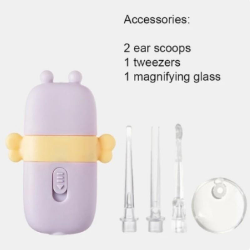 

Мультяшный детский очиститель для ушей, инструмент для удаления ушной серы, фонарик, ушная палочка, светящаяся ложка для чистки ушей для детей фиолетовый