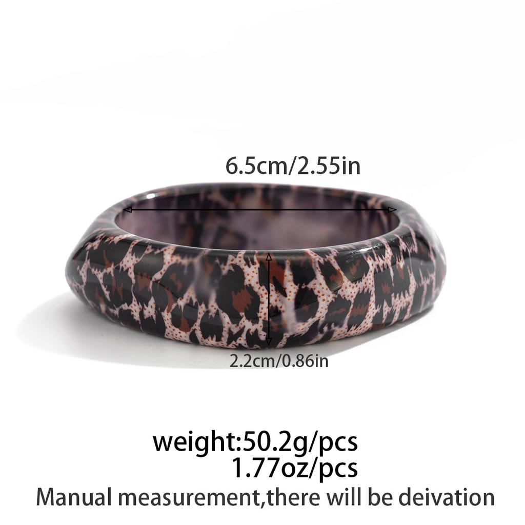 Exaggerated Irregular Wide Leopard Pattern Bangles Fashion Geometric Acrylic Resin Bangle for Women Vintage Bracelets Jewelry