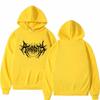 Goth-Band Herren Hoodie Kapuzenpullover, Stacheliges Metal-Band Logo Grafik auf der Brust, Warmer Fleece Pullover Sweatshirt für Sportliche Urbane Streetwear Outfits