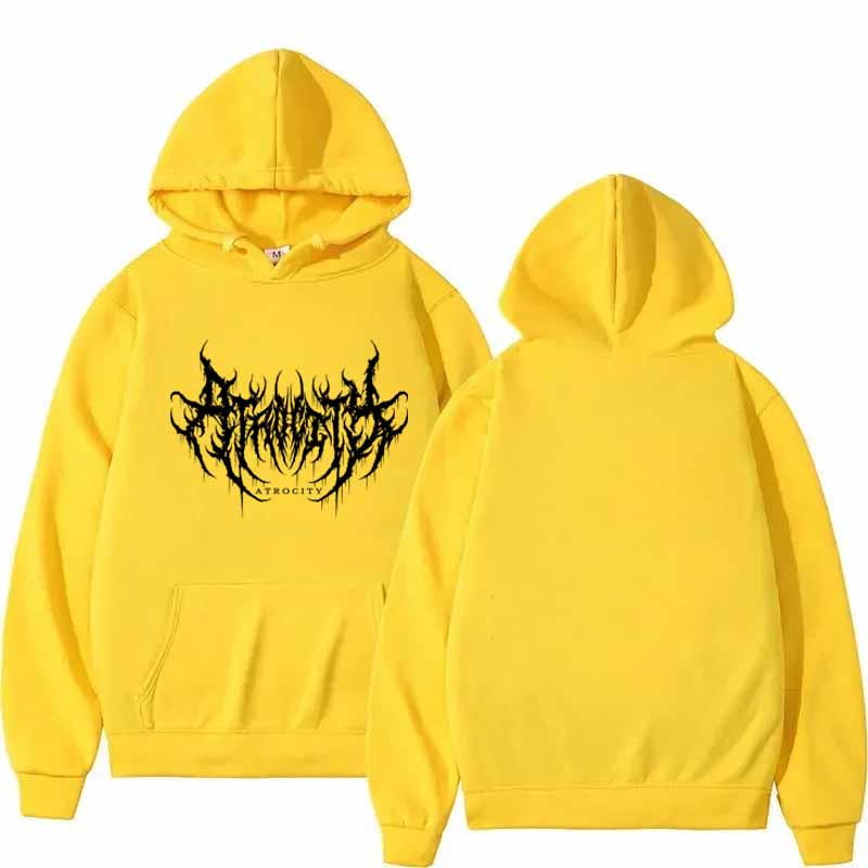 Goth-Band Herren Hoodie Kapuzenpullover, Stacheliges Metal-Band Logo Grafik auf der Brust, Warmer Fleece Pullover Sweatshirt für Sportliche Urbane Streetwear Outfits