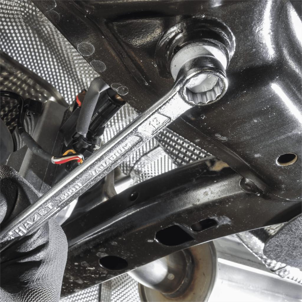 HAZET Combination Chrome Head Double Hex Outer 10mm Flat HAZET Double T Profile Unit Imported from Wrench, Plated, 15° Angle, Diameter, Width,