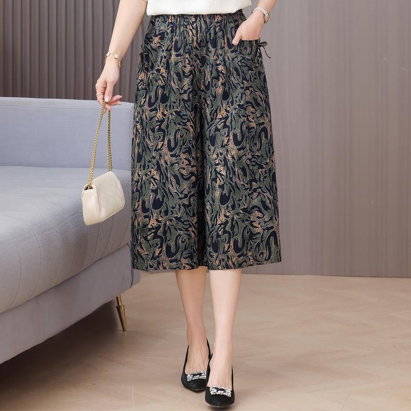 Sommer Weite Hosen Damenkleidung Übergröße Lässig Locker Vintage High Waist Hosen