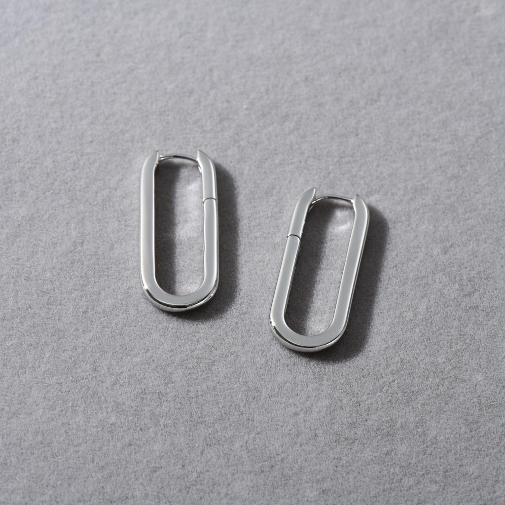 Geometric Oval U-Shaped Ear Buckle Light Luxury Fashion Earrings Simple Temperament Fashion Commuting Must Enter Earrings