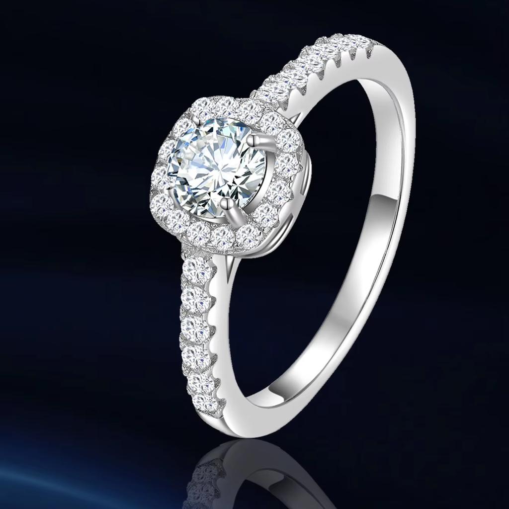 Guangzhou Aivenchy Lab Grown Diamond Ladies Ring Fine Jewelry S925 Sterling Silver Rhodium Plated Women Moissanite Finger Ring