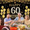 2D Black & Gold 60th Birthday Backdrop, Sparkle Diamond Themed Photography Background
