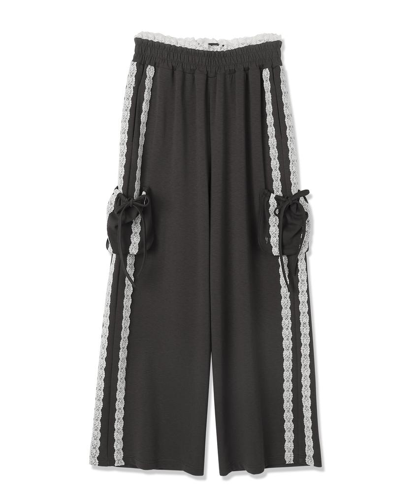 VIVACIOUS Jenny Lace Track Wide Pants - 4Col