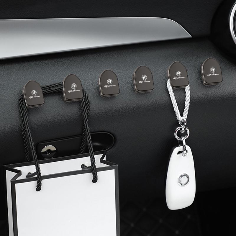 BBDH3 Metal Car Hooks Organizer Storage Cable Headphone Key Storage Wall Hook Hanger Auto Fastener Clip For Alfa Romeo 166 Giulia 156