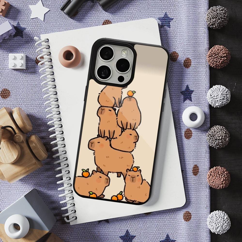 Cute Cartoon Capybara For iPhone 12,Pro,16,15,Mini,13,17,Max,11,14,Plus,For Magsafe,Magnetic Wireless Charging Case