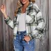 Autumn Winter Women's Plaid Zipper Jacket with Pockets - New Casual Short Style