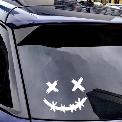 Autoaufkleber Smiley Autoaufkleber Reflektierend Wasserdicht Lächeln Gesicht Aufkleber Motorrad Helm Aufkleber Aufkleber Dekoration Änderung