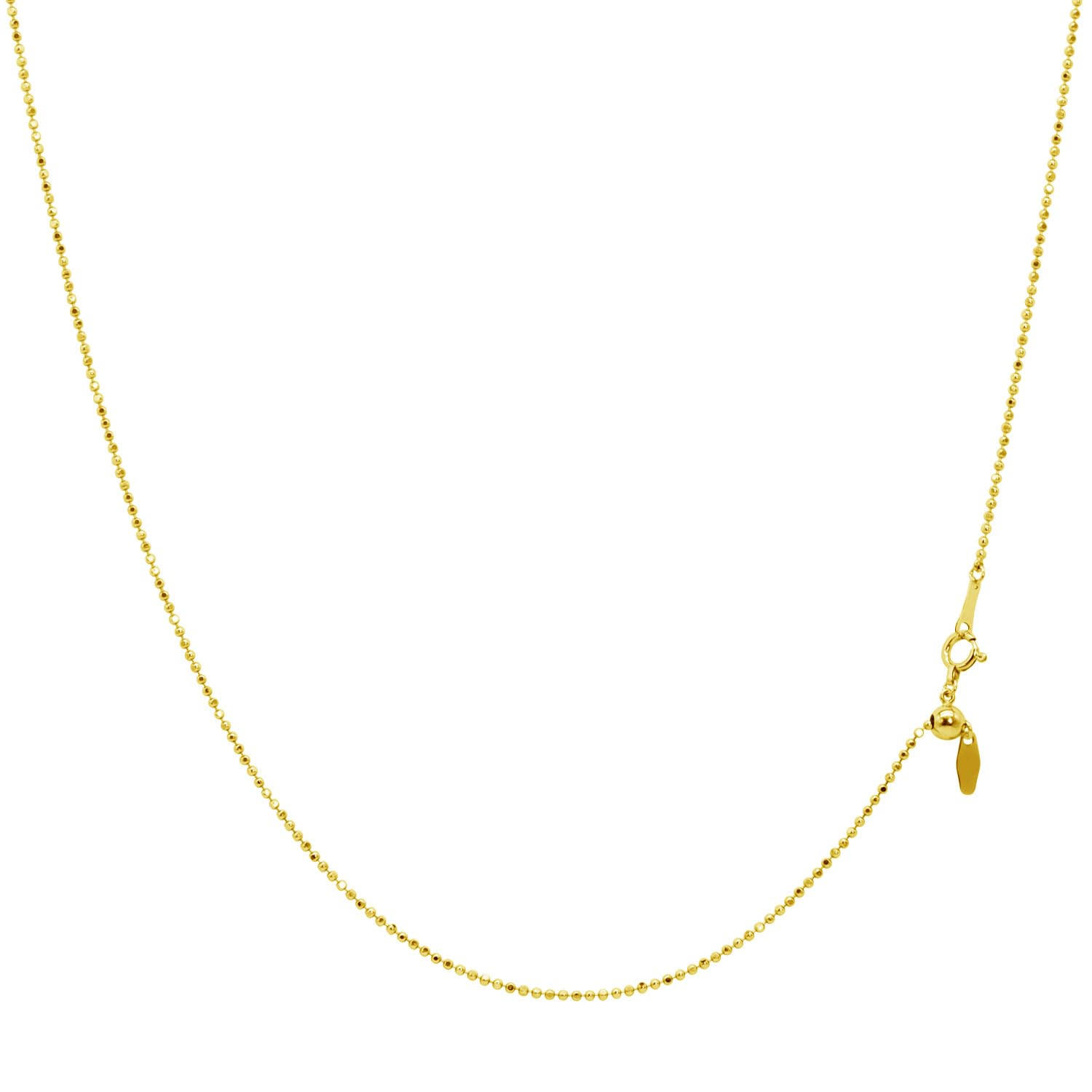 

Gold Chain Necklace 18K K18 Cut Ball Width 3g Maximum 45cm Length Adjustable [Lara Christie] 1.2mm Approx. lc97-0012 золотий