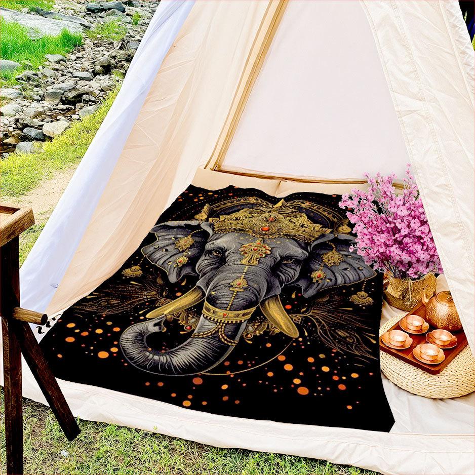 Elephant pattern Printed Blanket for Sofa Bed Travel Camping Living Room Office Conditioning Blanket for All Seasons Gifts