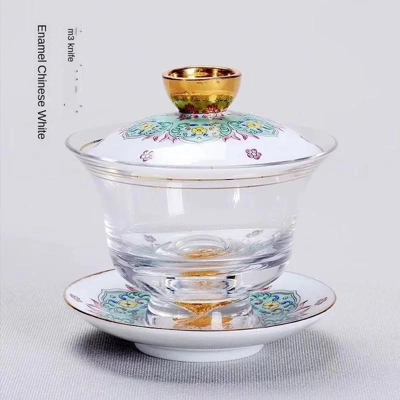 

Ceramic Enamel Glass Gai Wan Cha Venti Sancai Teacup Tea Generator with Hand Sopera De Ceramica Gift for Boyfriend Gaiwan