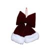 Soft Christmas Tree Bowknot Wine Red Bowknot Hanging Ornament  Home Decoration
