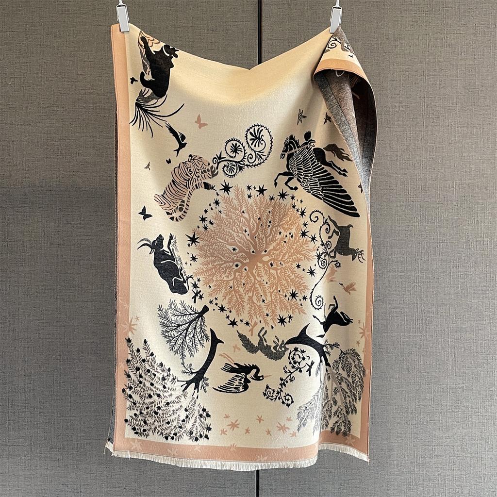 Luxury Warm Tassel Scarf For Women 63*185cm Shawl Imitation Cashmere Pashmina Warps Autumn/Winter Coldproof Windproof Blanket