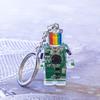 Electronic Robot Shaped Keychain Rainbow Color Key Chain Multi-Functional Phone Chain Women Girls Bag Purse Accessories