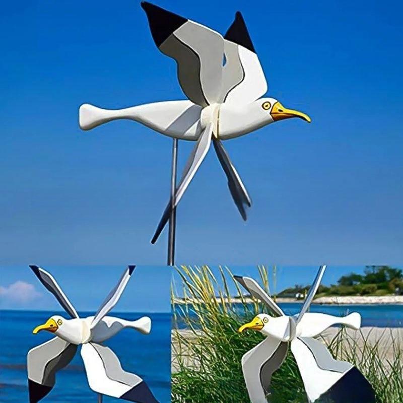 Seagull Windmill Ornaments Garden Ornament Creative Miniature Sculptures Luxury Modern Aesthetic Sculpture Home Decorations