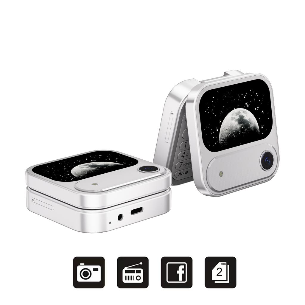 I17 Air Mini Faltbares Handy 2G GSM 1,77" Display Magische Stimme Kurzwahl UKW-Radio 2 SIM-Karten Kleine quadratische Handys