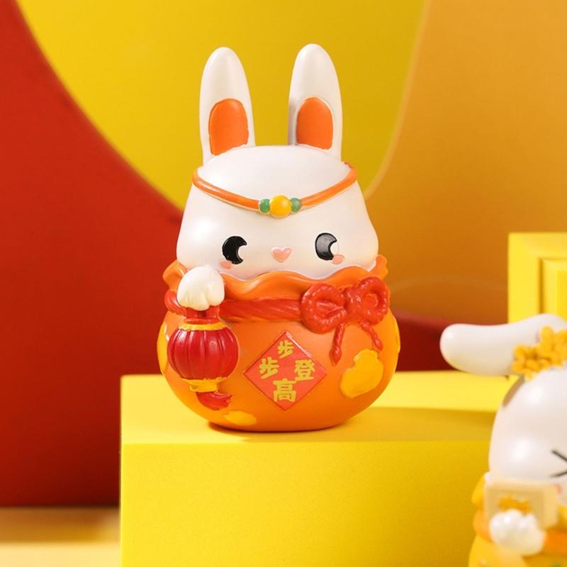 Miniature Rabbit Figurines, Resins Bunnys Ornament for MidAutumn Festival Decoration and Fairys Garden