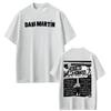 Cotton Casual T-Shirt with Dani Martín’s "Gira 25 Puntos Años" Tour Double-Sided Print Featuring Artist Name and Vintage Concert Poster with Tour Date