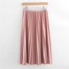 Elegant A Line Pleated Skirt Spring Summer Long Skirt Women Casual High Waisted Maxi Skirts EMA