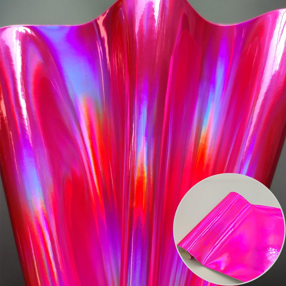 Hologram Iridescent Rainbow Mirrored Faux PU Leather Synthetic Laser Leatherette Fabric Craft Cloth DIY Bows Making Earring