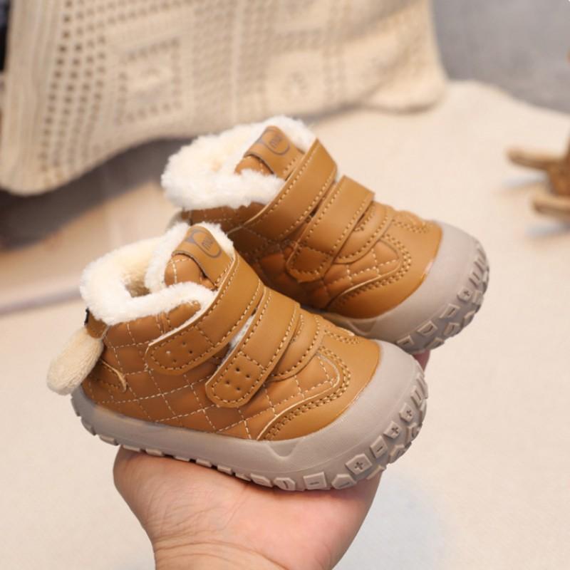 

Baby walking shoes autumn winter new with plush thickened cute little dog soft sole boys sports shoes girls warm casual shoes 22