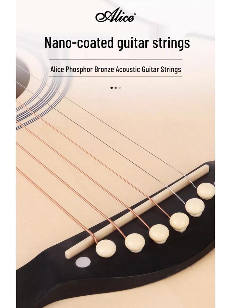 Sada strun pro akustickou folkovou kytaru Alice s fosforovým bronzem (6 strun)