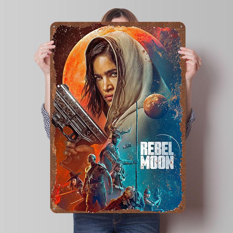 Rebel Moon Print Tinplate Posters Customizable Wall Art Retro Vintage Metal Tin Signs for Home and Decoration Gaming Desk Decor