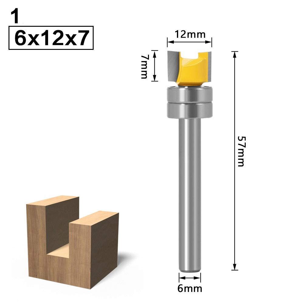 Straight Tooth 6mm Shank Woodworking Tool Milling Cutter Router Bits Slotting Cutter Drill Bit
