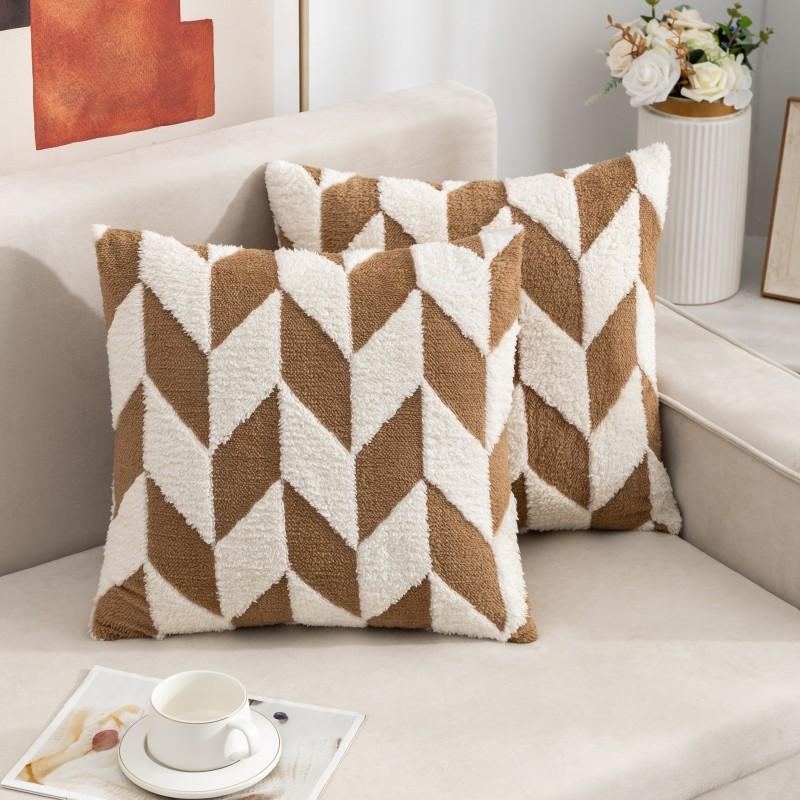 Nordic Throw Pillowcase Without Core Jacquard Single-sided Sofa Living Room Cushion Simple High-end Bedroom Bay Window Pillowcase