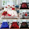 Rose Floral Romantic Theme Blossom Flowers Comfortable Duvet Quilt Cover Pillowcase Bedding Set Bedroom Decoration Home Textile