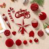 Holiday Hanging Ornaments Sturdy Plastic Christmas Ornaments Candy Cane Ornament Reusable Flocked Christmas Ornament Set