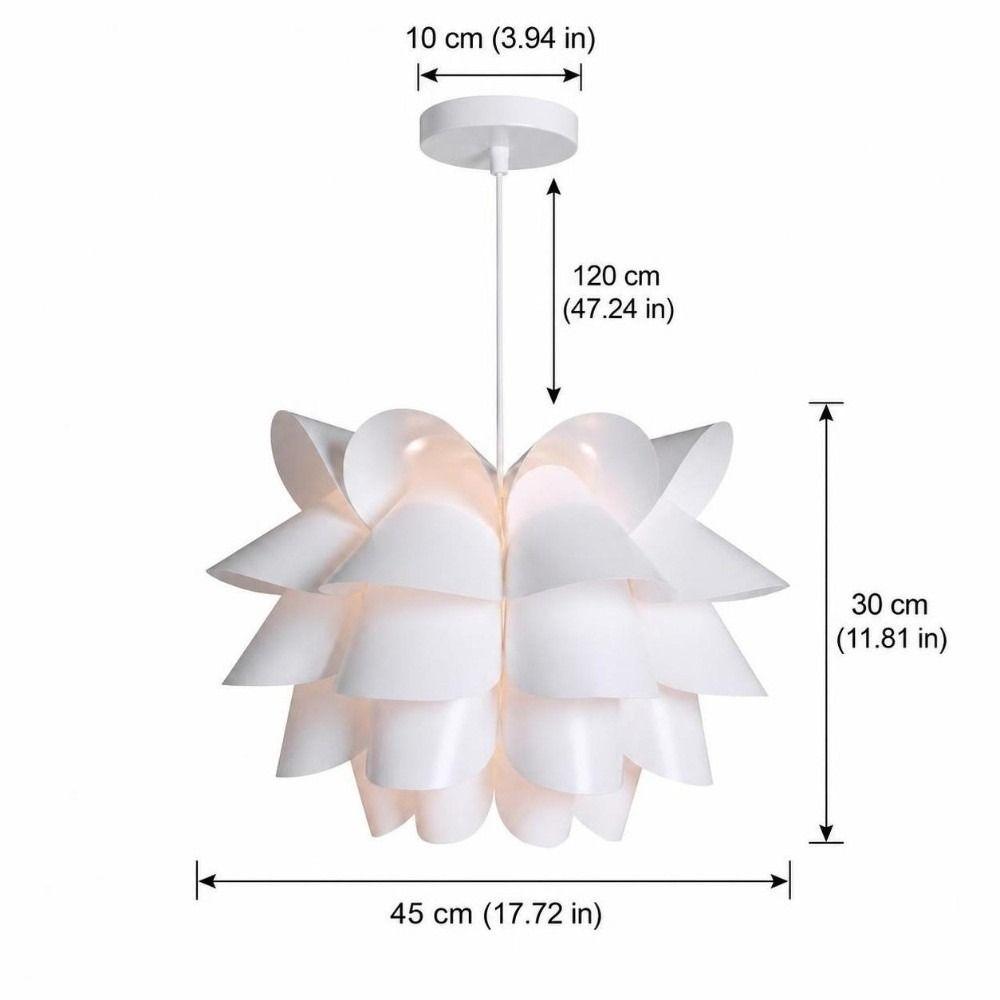 Lotus Flower Ceiling Light Flower Hand-Crafted Pendant Light Fixture White Color Flower Design Ceiling Light Fixture Office