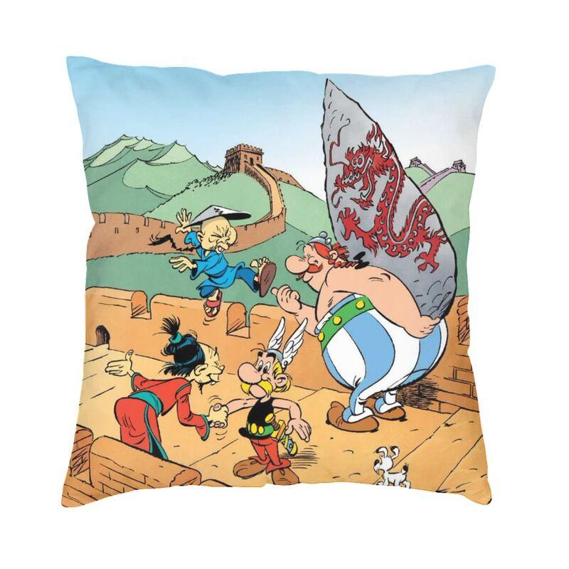 Anime Asterix Obelix Idefix Throw Pillow Covers Decor Home Adventure Comic Dogmatix Sofa Chair Cushion Cover Square Pillowcase