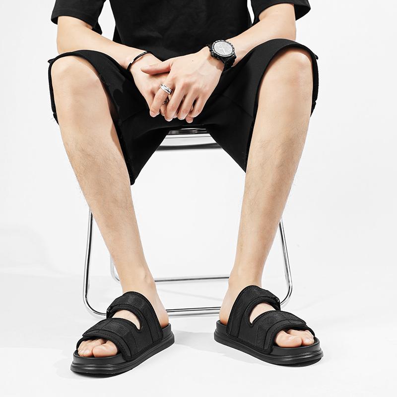 Lightweight Soft Sole Beach Slippers New Casual Slide Mens Shoes Fashion Men's Slippers Leather Summer Outside Slip on Footwear