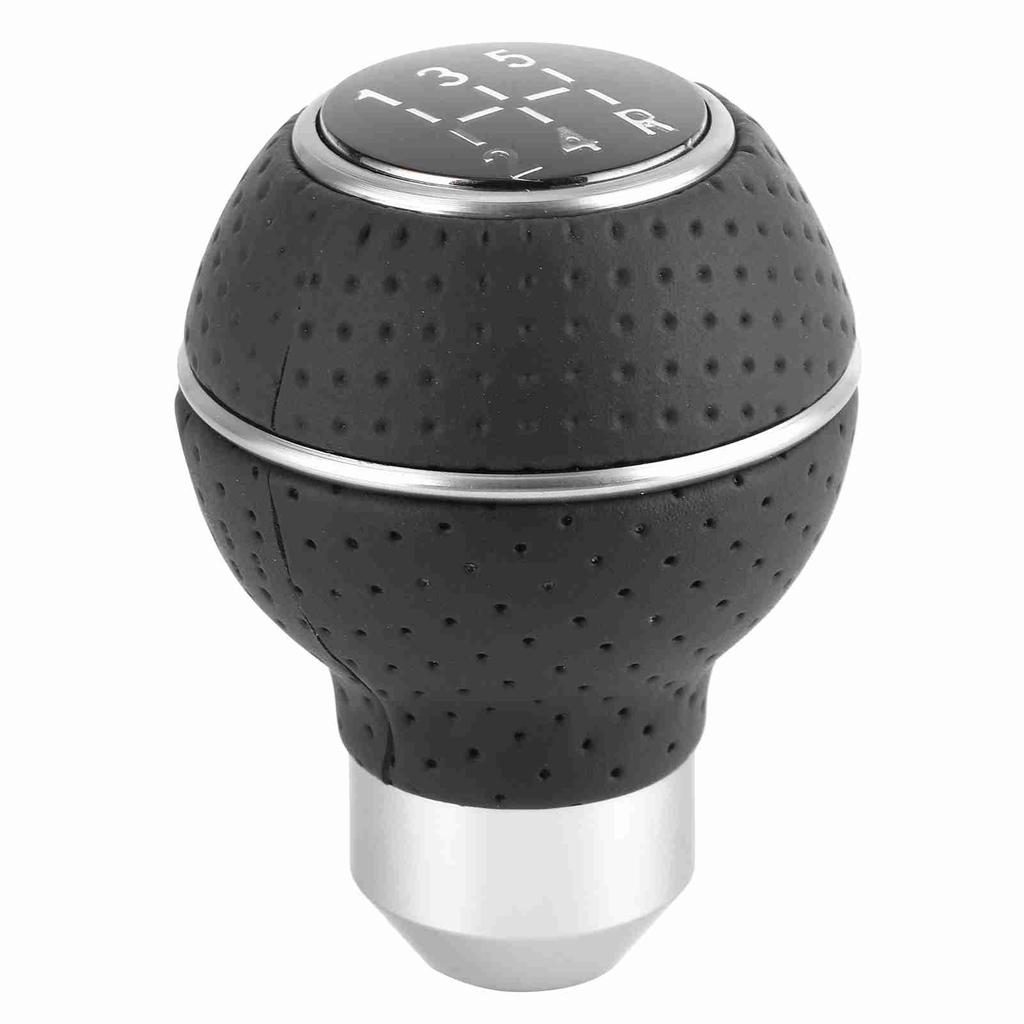 5 Speed Gear Shift Knob Stick Aluminium Alloy and Leather Manual Automobiles Accessory