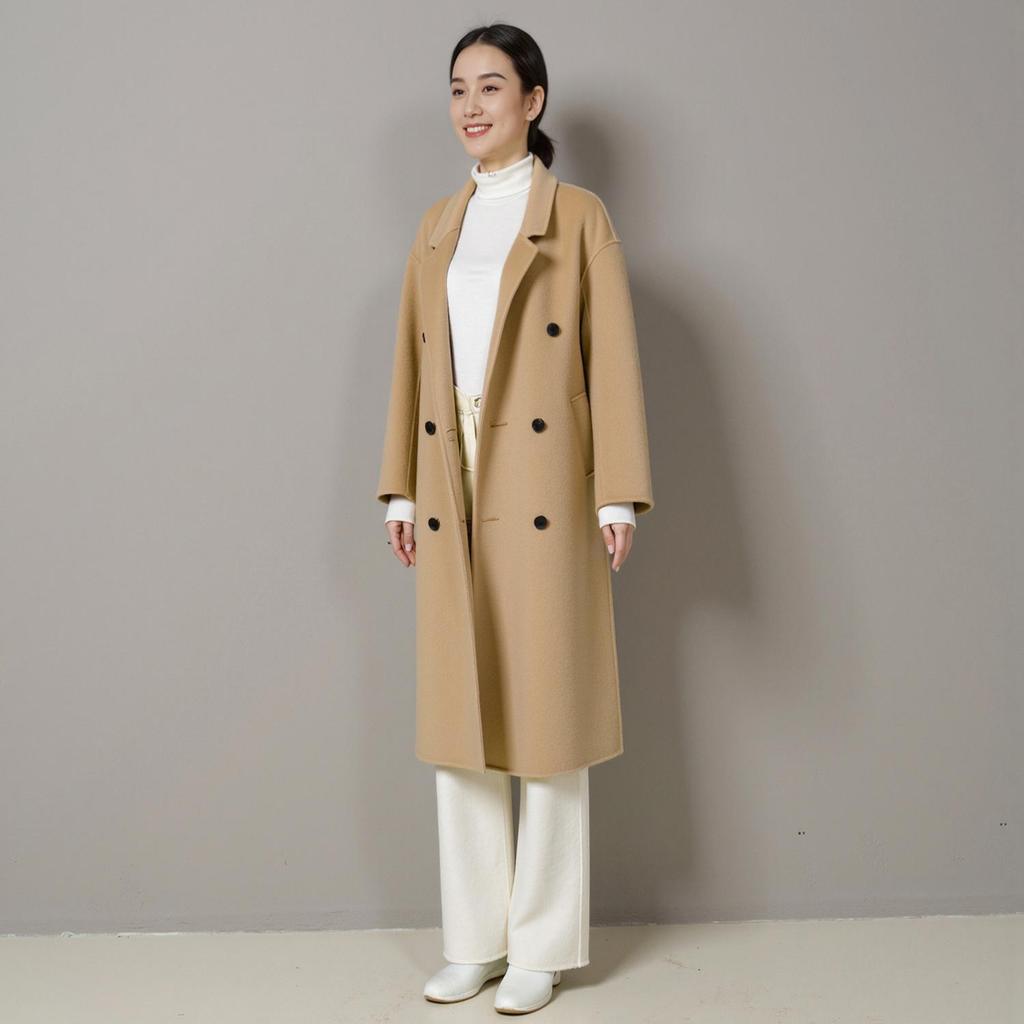 100% Wool Women Coat MODERN NEW SAGA Autumn Wool Long Coat Handmade Pea Coat Winter Warm Wool Long Jacket Overcoat