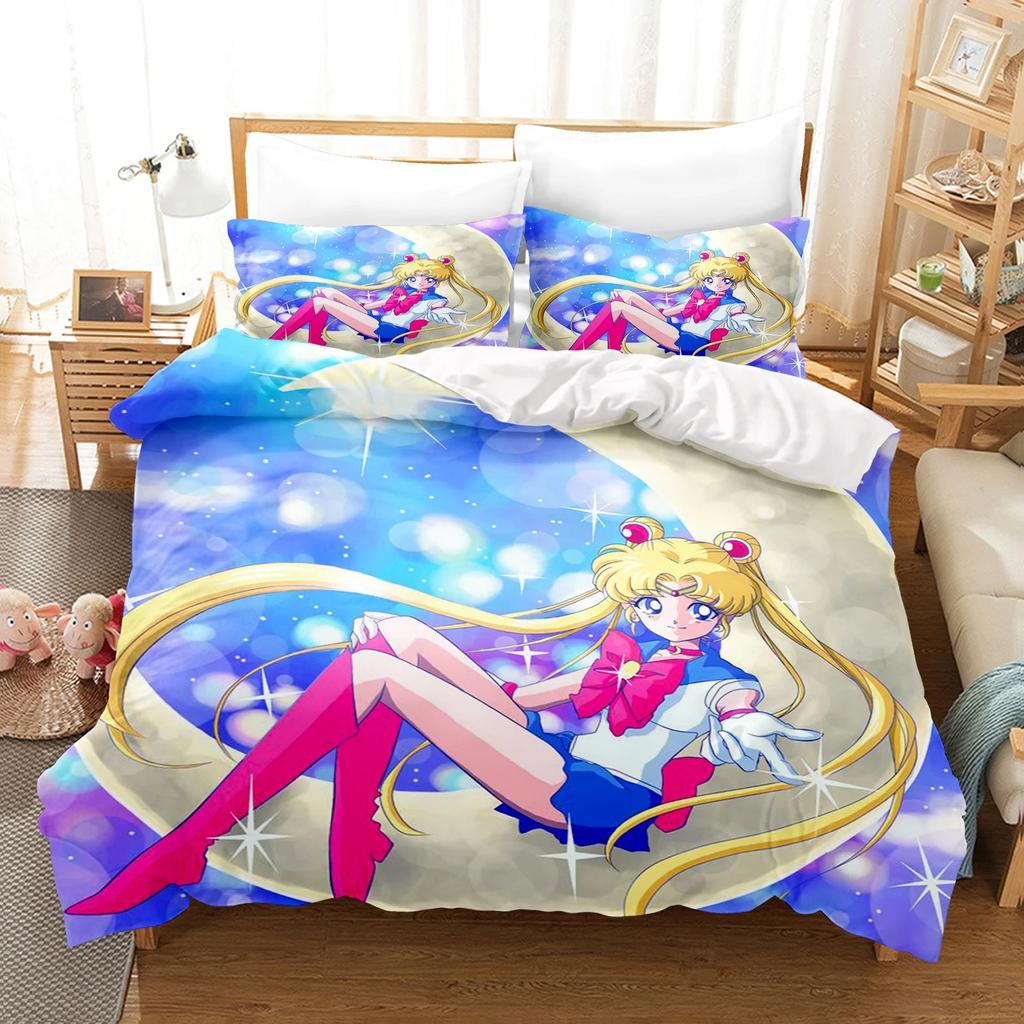 Sailor Moon Duvet Cover Set Bedding Comforter Sets King Size 3D Boys Girl Bedding Set