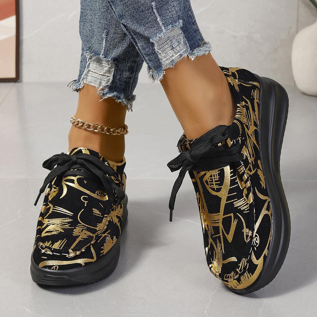 Foreign Trade Large Size 2025 New European and American Front Lace-up Wedge Casual Shoes