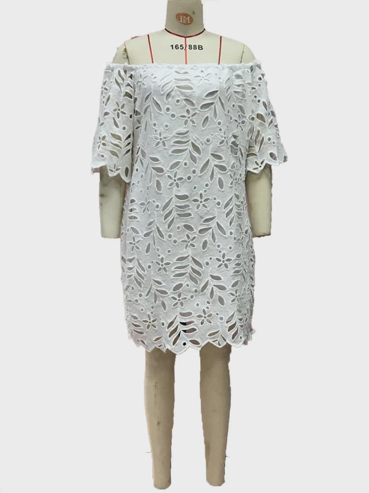 2025 Jarní Letní Móda Tubové Šaty Krajkové Střední Rukáv Krátká Sukně Evropský Americký Styl Přeshraniční