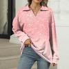Women's Summer Fashion Casual  Printed V-Neck Long Sleeve Shirt Top