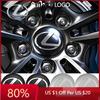 2026 Hot Interior Stickers 4Pcs 3D Car Wheel Hub Center Metal Decals Sticker Accessories For Fsport RX330 IS250 Ct200h ES3