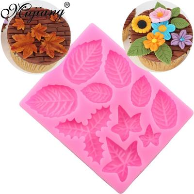 Juharrózsa leveles torta szegély szilikon formák karácsonyi cupcake fondant tortadíszítő eszközök