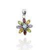 Multi Gemstone 925 Sterling Silver Pendant - Garnet, Citrine, Amethyst, Topaz