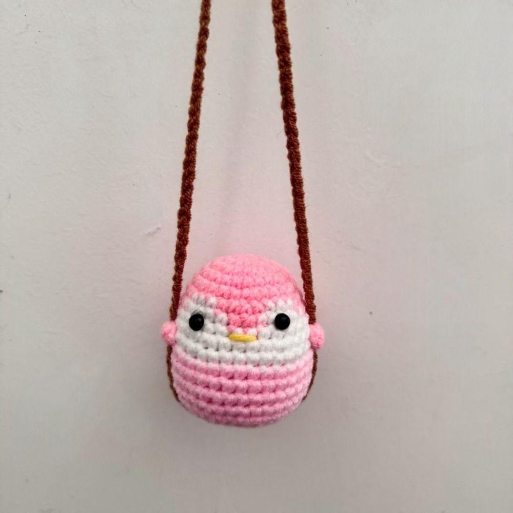 Duck Chick Knitted Hanging Decor Handmade Car Decoration Mini Knitting Ornament  Birthday Gift