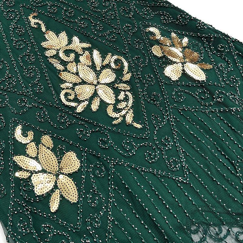 Vintage sequined Gatsby prom fringed dress dinner party dress plus size sexy dress